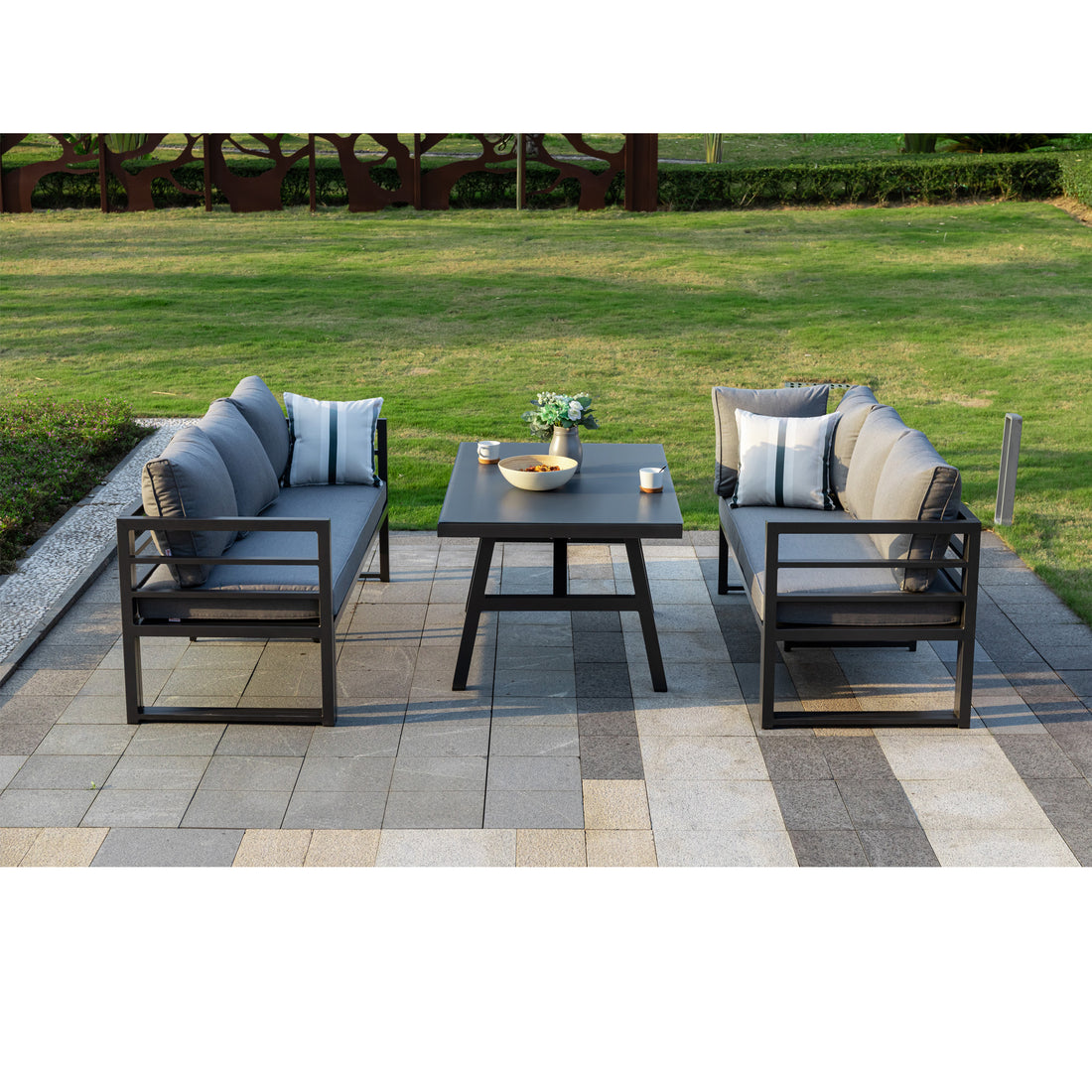 LUXUS PUR! Dining Eck Lounge Java / Schenkel variabel stellbar - Sunbrella® Bezug 100% Wetterfest