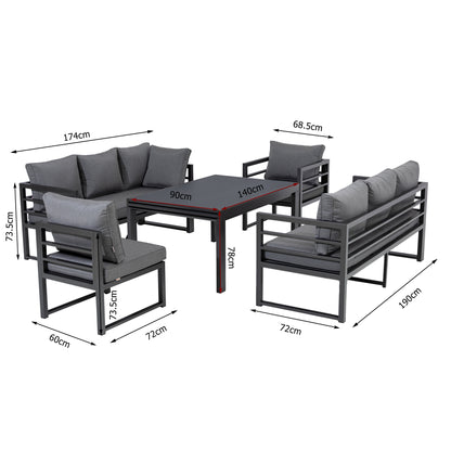 XXL Alu Dining Eck-Lounge Set Torres 3in1 Funktion mit Sunbrella® Bezug 100% Wetterfest inkl. Sessel