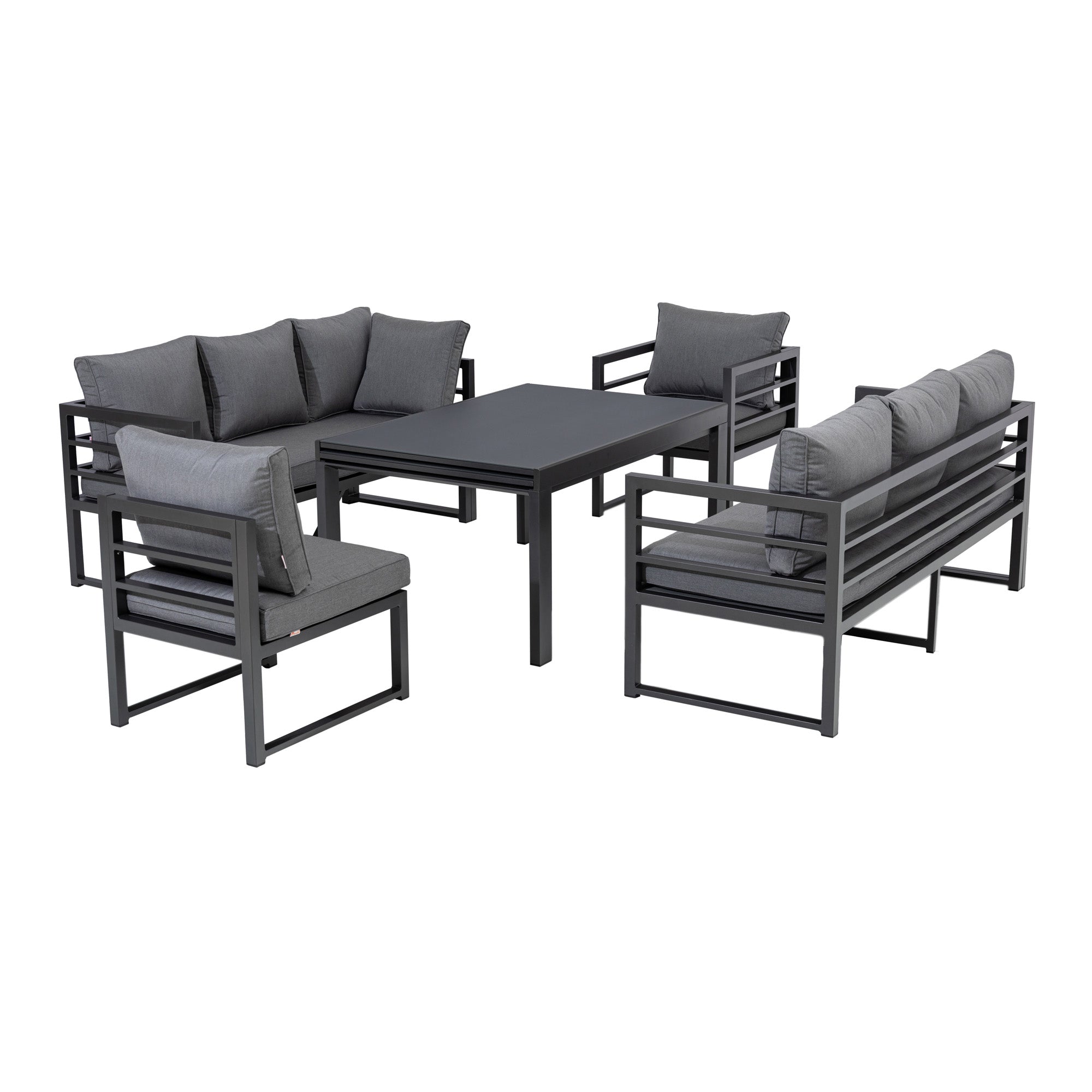 XXL Alu Dining Eck-Lounge Set Torres 3in1 Funktion mit Sunbrella® Bezug 100% Wetterfest inkl. Sessel