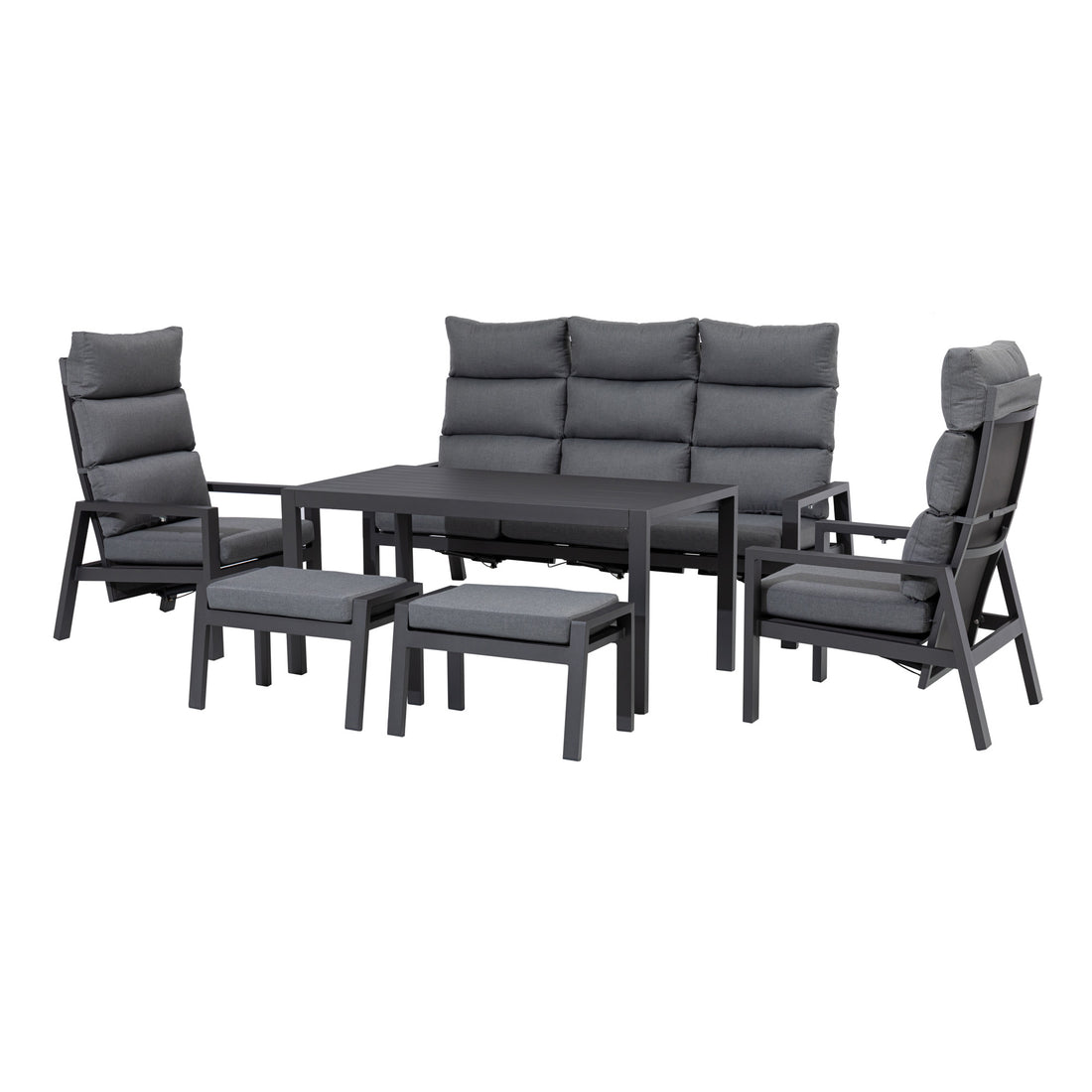 Business Class für den Garten unser XL Dining Lounge Set Sundown Aluminium