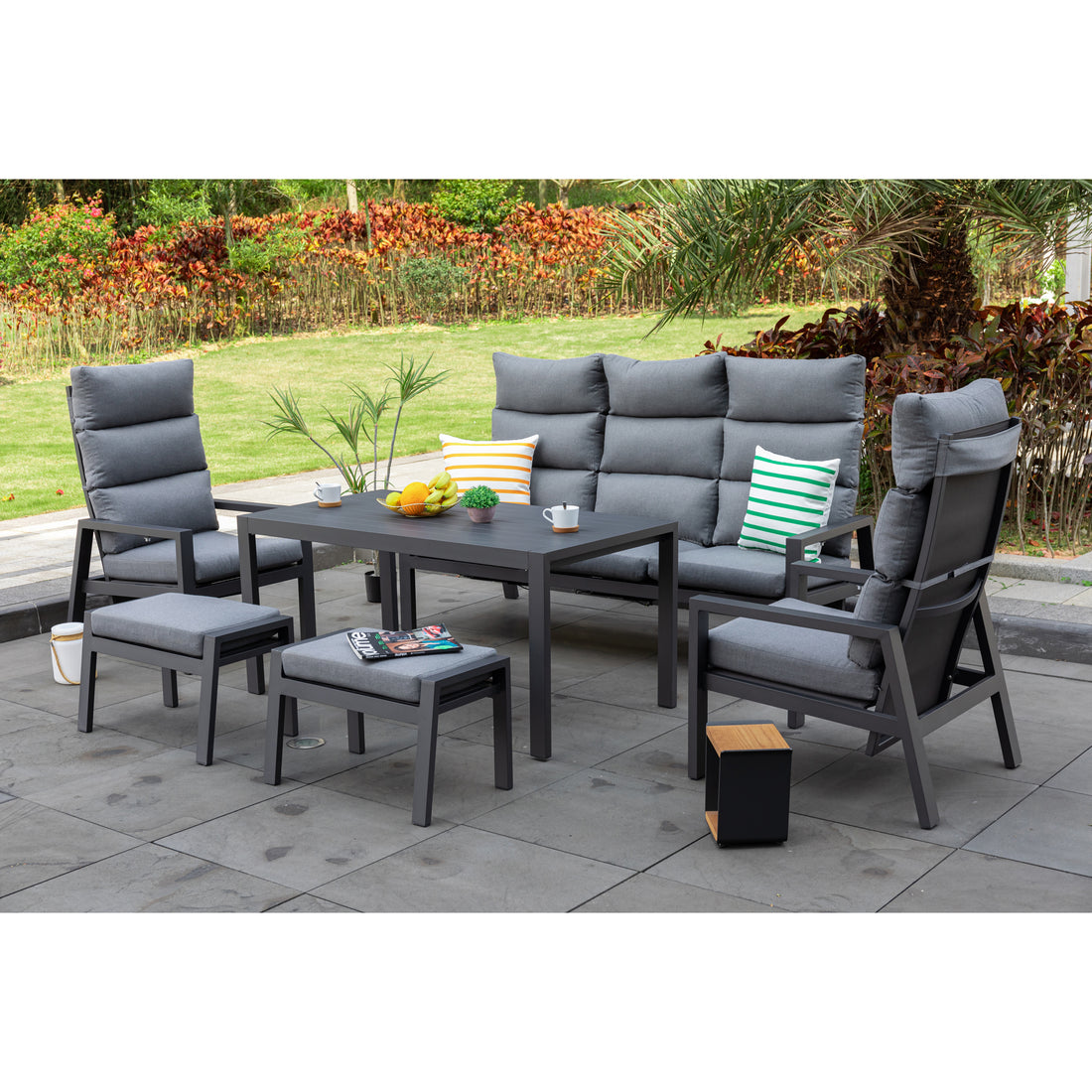 Business Class für den Garten unser XL Dining Lounge Set Sundown Aluminium