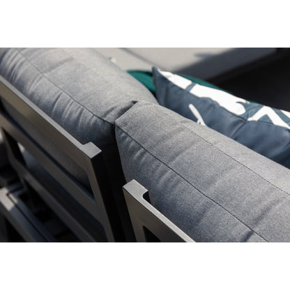 4 tlg. Luxus Alu Multifunktions- Lounge Set Tesoro inkl. Sonnenliege und Hocker