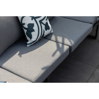 4 tlg. Luxus Alu Multifunktions- Lounge Set Tesoro inkl. Sonnenliege und Hocker