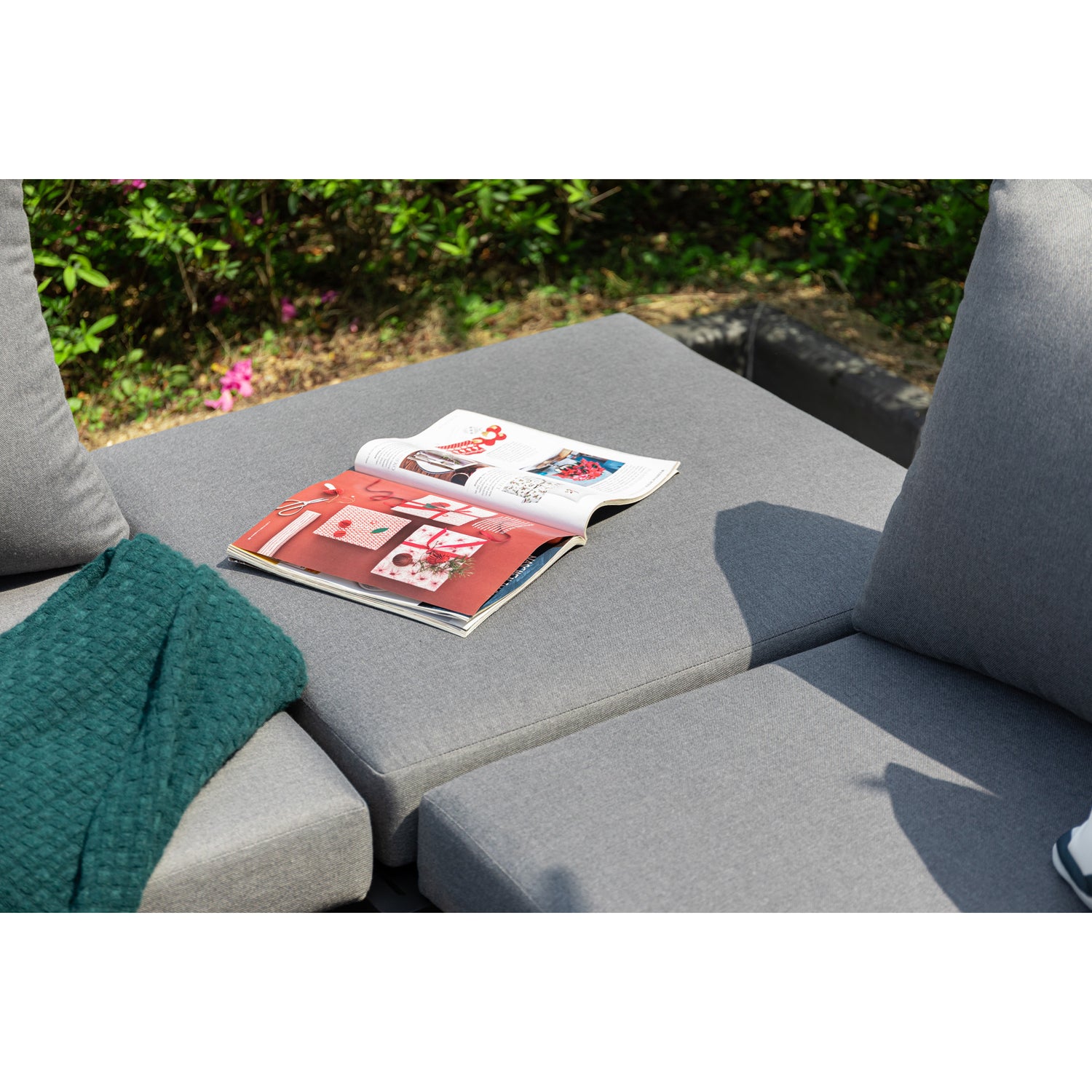 4 tlg. Luxus Alu Multifunktions- Lounge Set Tesoro inkl. Sonnenliege und Hocker