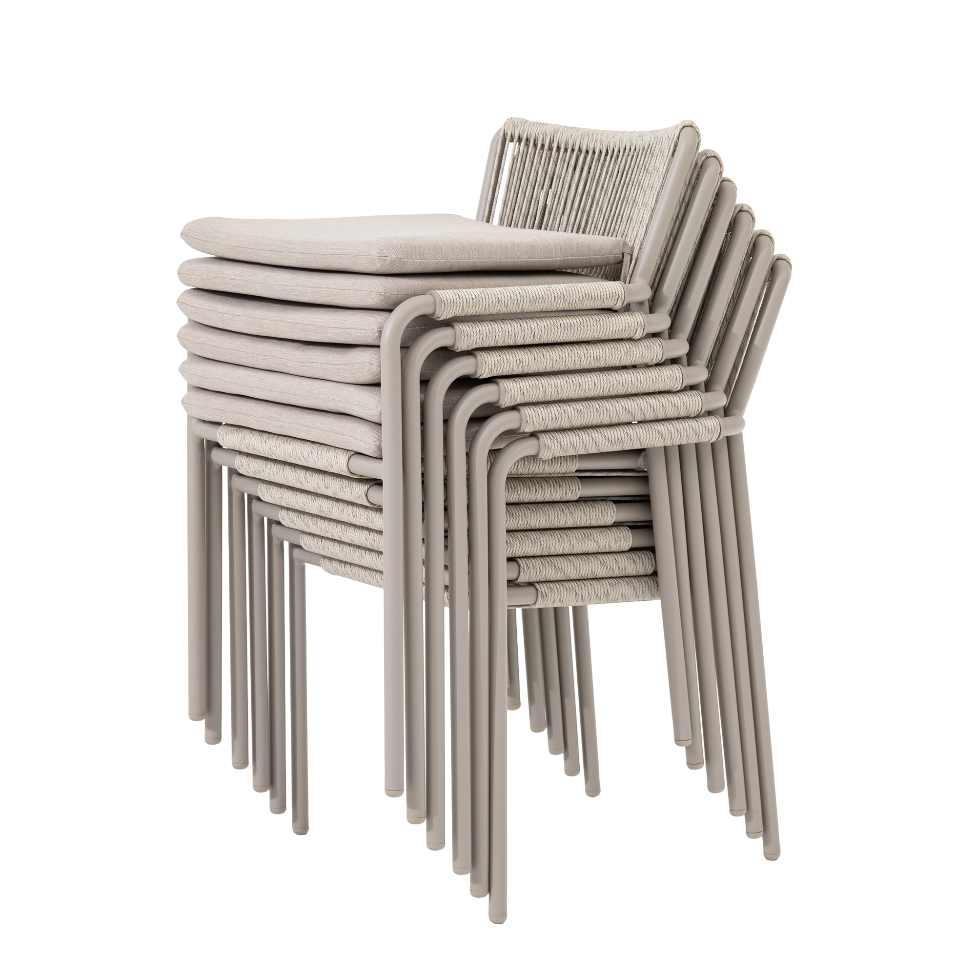 ☀️Summer Deal !☀️ 13 tlg. Premium Essgruppe Madri / 6x Stapelsessel &amp; Sintered Stone Ausziehtisch