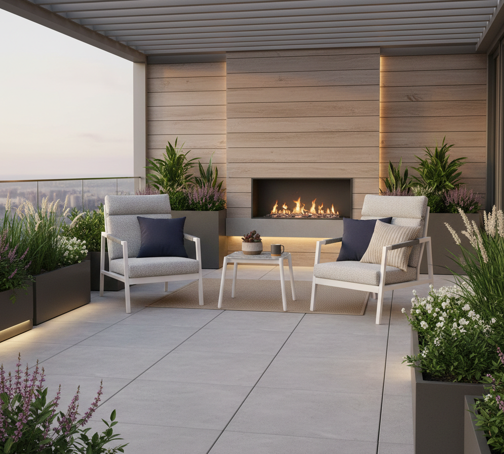 LUXUS PUR! 3 tlg. Aluminium Lounge Set Harvey - Charmantes Sitz-Duo Off White