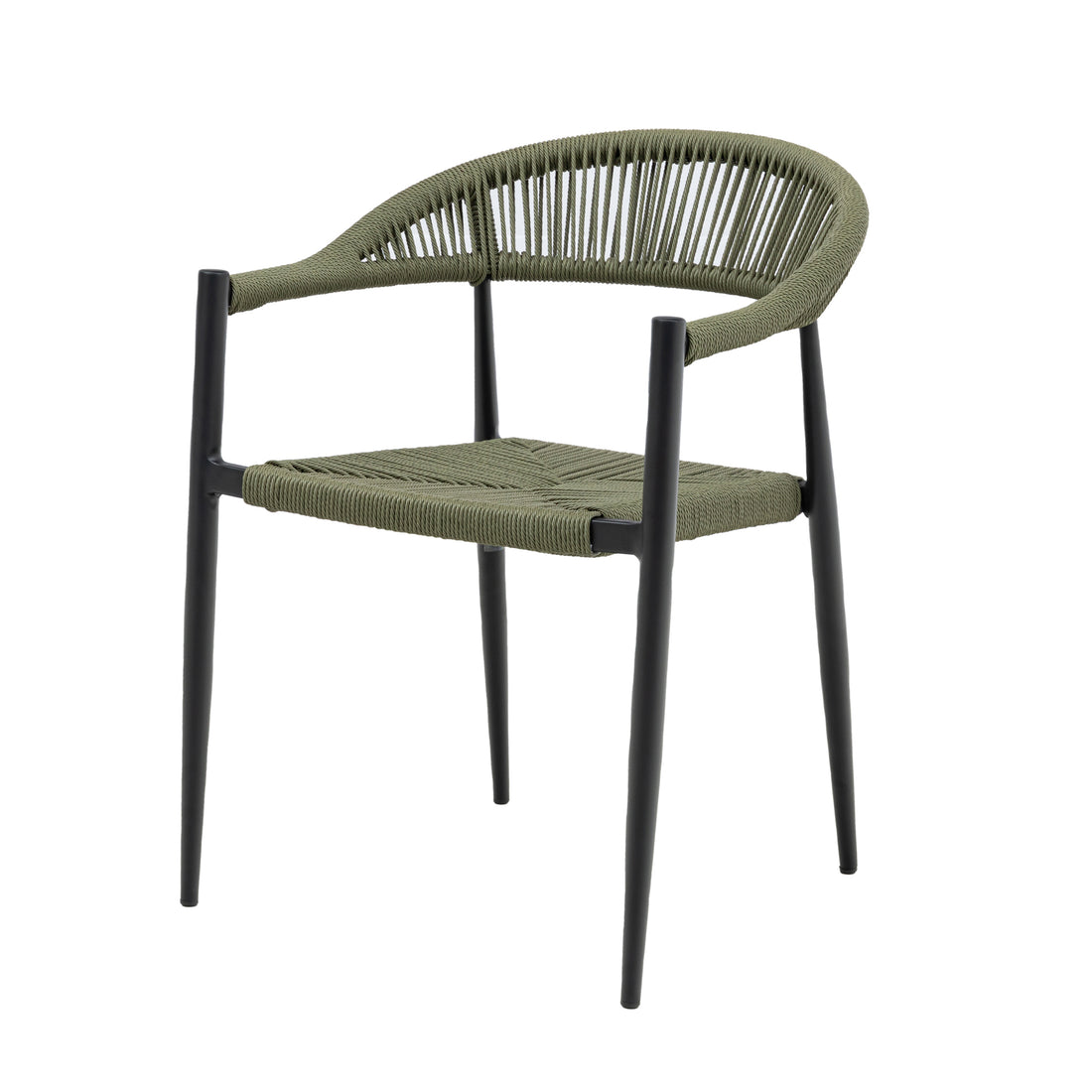 Aluminium / Polyrope Cord Dining Stapelsessel Luis grün