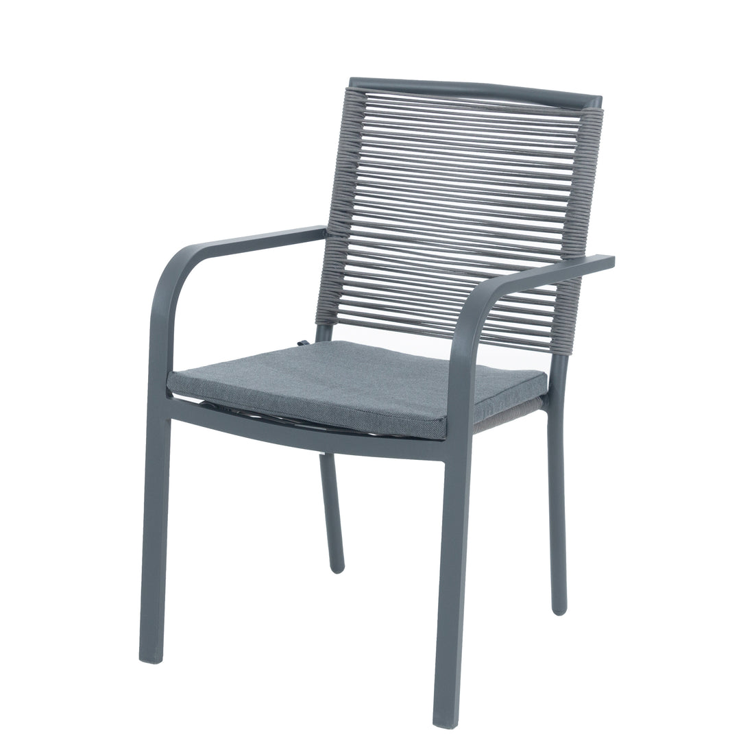 BESTSELLER ZUM AKTIONSPREIS Aluminium / Rope Dining Stapelsessel Lexi inkl. Sitzpolster / Wetterfest