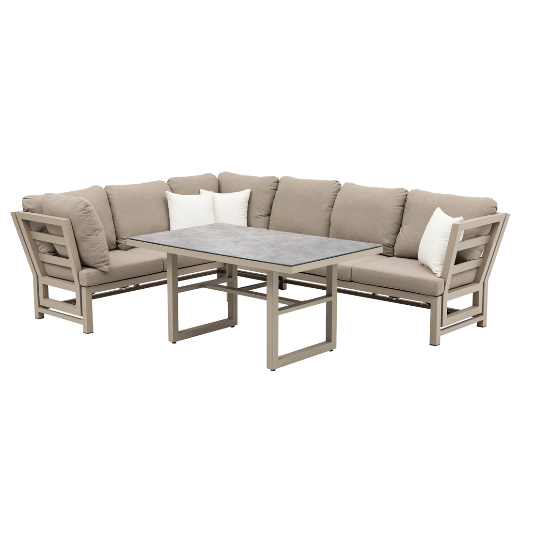 Outdoor Dining Lounge Set Dune 100% wetterfest LIKA-TEX® Bezug in Sand