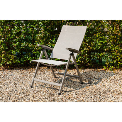 Premium Klappsessel Avantage creme beige / moon - mehrfach verstellbar / bis 150 KG