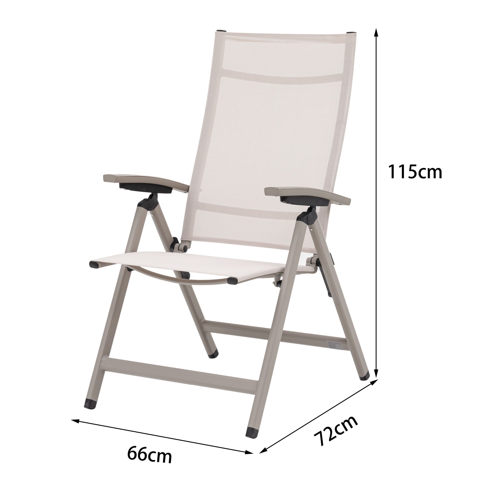 Premium Klappsessel Avantage creme beige / moon - mehrfach verstellbar / bis 150 KG