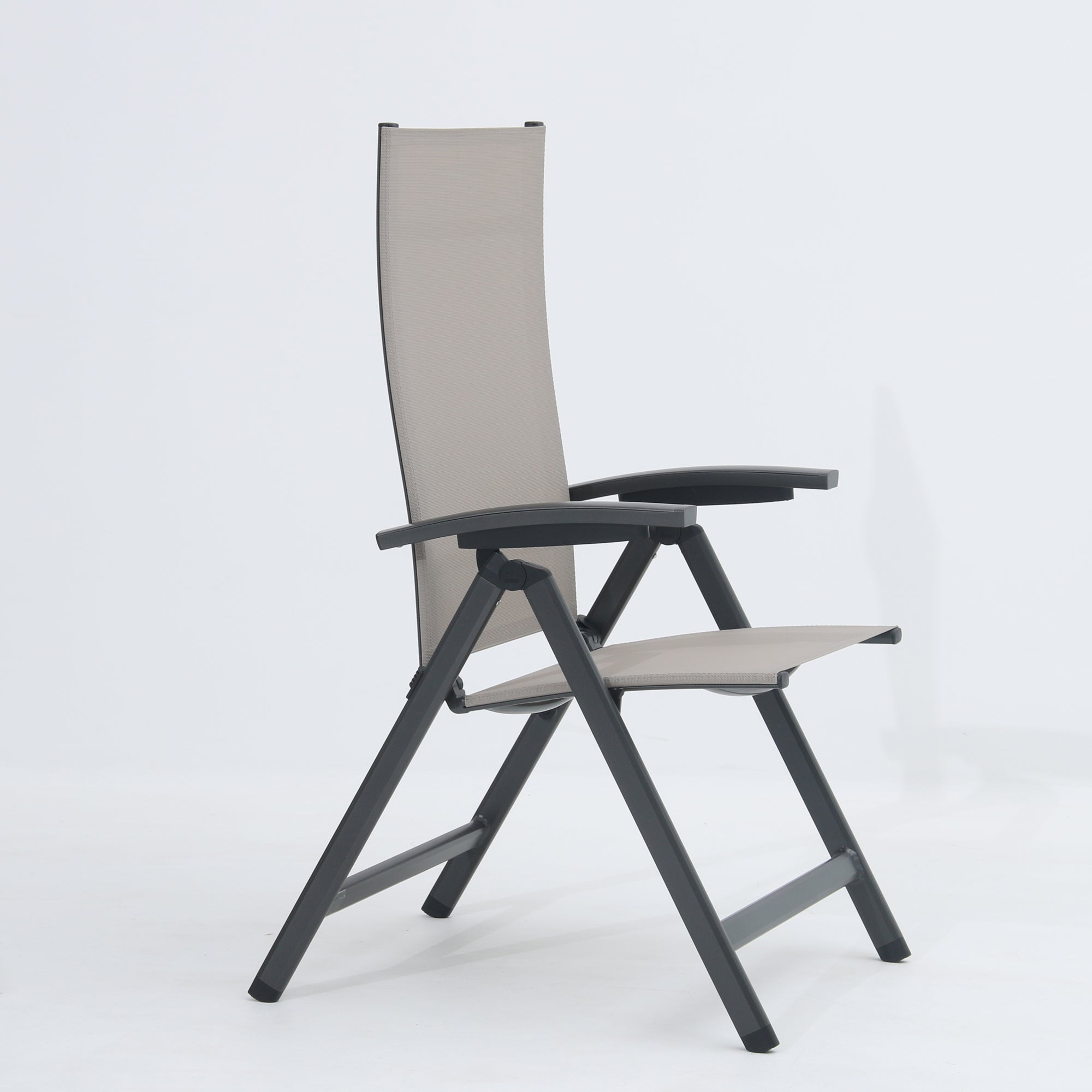 Premium Klappsessel Avantage anthrazit / mocca - mehrfach verstellbar / bis 150 KG