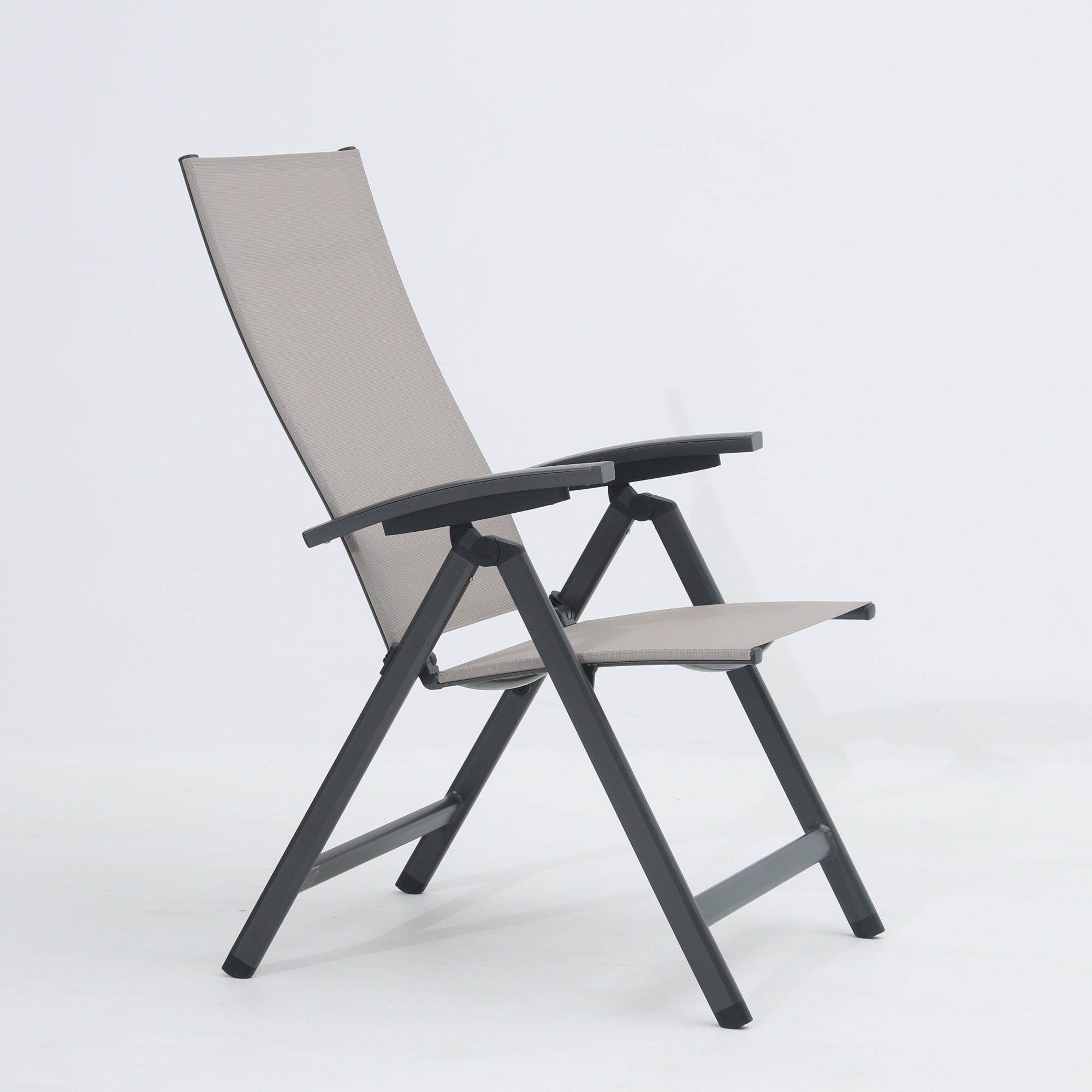Premium Klappsessel Avantage anthrazit / mocca - mehrfach verstellbar / bis 150 KG