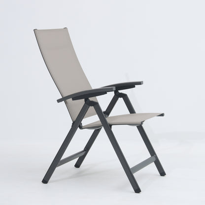 Premium Klappsessel Avantage anthrazit / mocca - mehrfach verstellbar / bis 150 KG