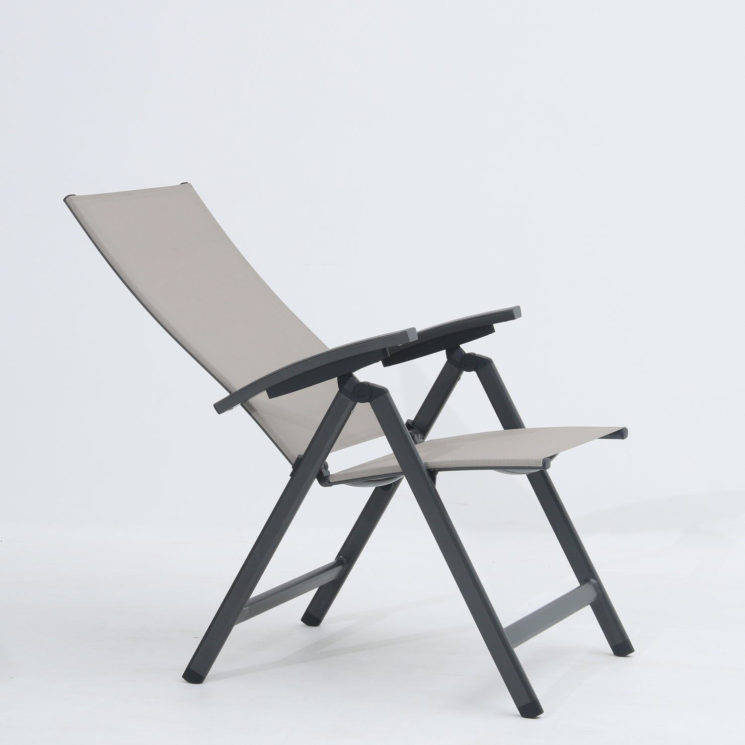Premium Klappsessel Avantage anthrazit / mocca - mehrfach verstellbar / bis 150 KG