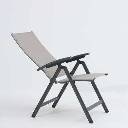 Premium Klappsessel Avantage anthrazit / mocca - mehrfach verstellbar / bis 150 KG