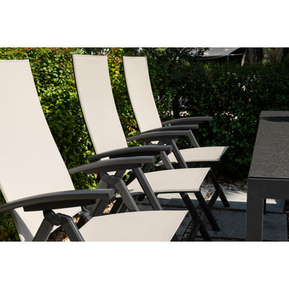 Premium Klappsessel Avantage anthrazit / mocca - mehrfach verstellbar / bis 150 KG