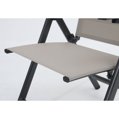 Premium Klappsessel Avantage anthrazit / mocca - mehrfach verstellbar / bis 150 KG