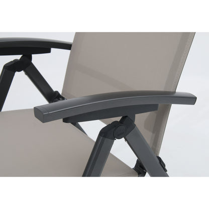 Premium Klappsessel Avantage anthrazit / mocca - mehrfach verstellbar / bis 150 KG