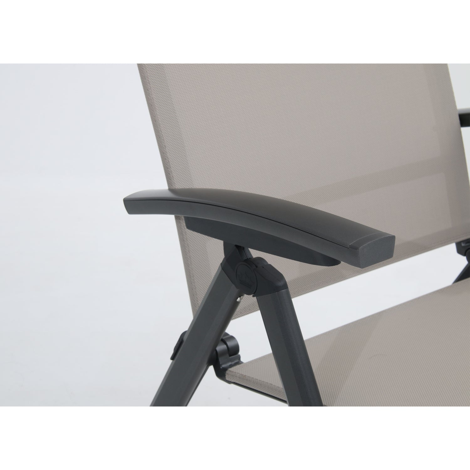 Premium Klappsessel Avantage anthrazit / mocca - mehrfach verstellbar / bis 150 KG