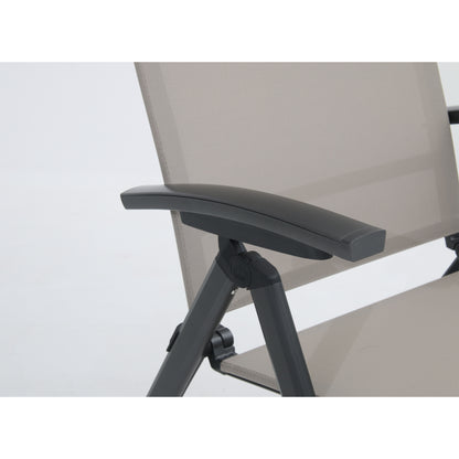 Premium Klappsessel Avantage anthrazit / mocca - mehrfach verstellbar / bis 150 KG