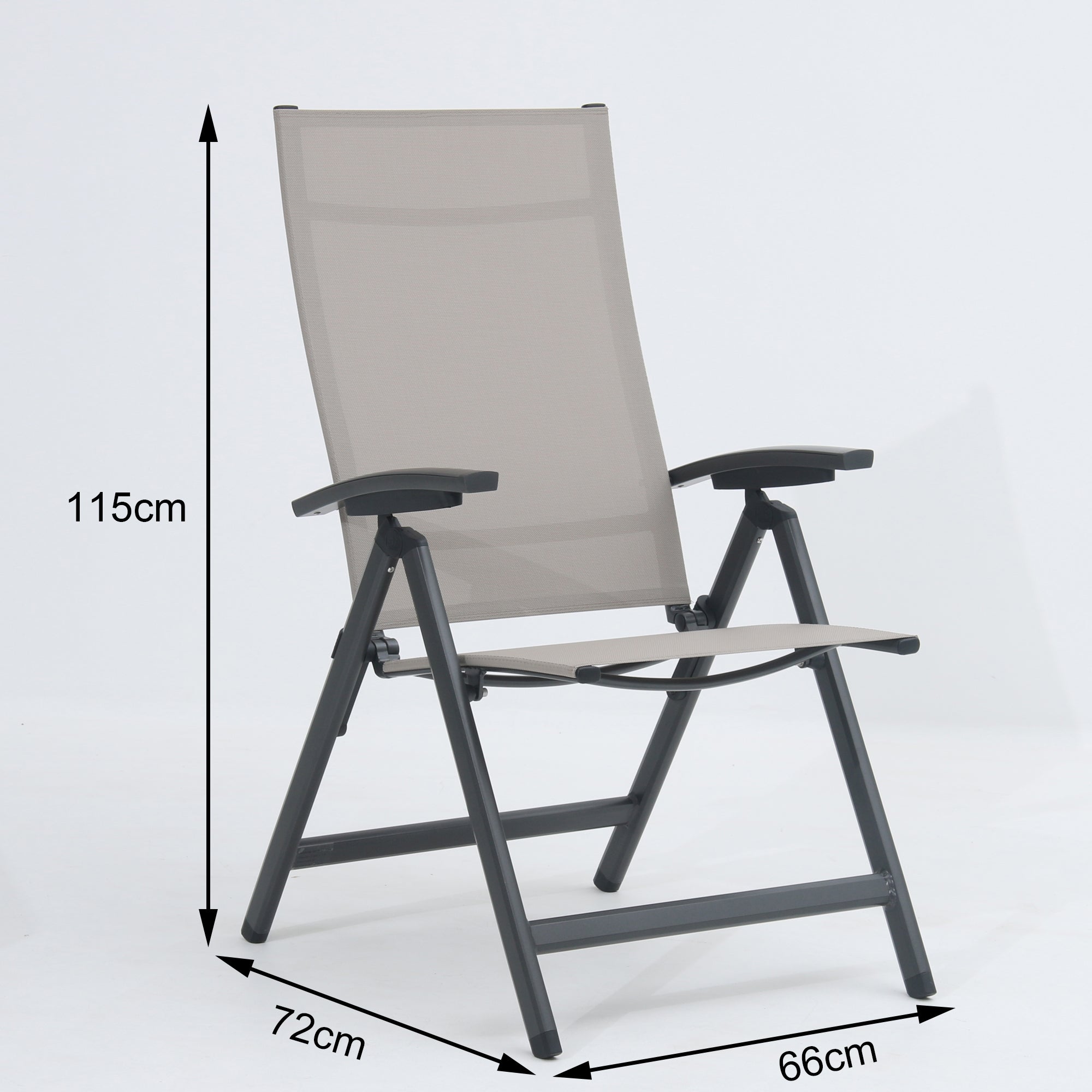 Premium Klappsessel Avantage anthrazit / mocca - mehrfach verstellbar / bis 150 KG