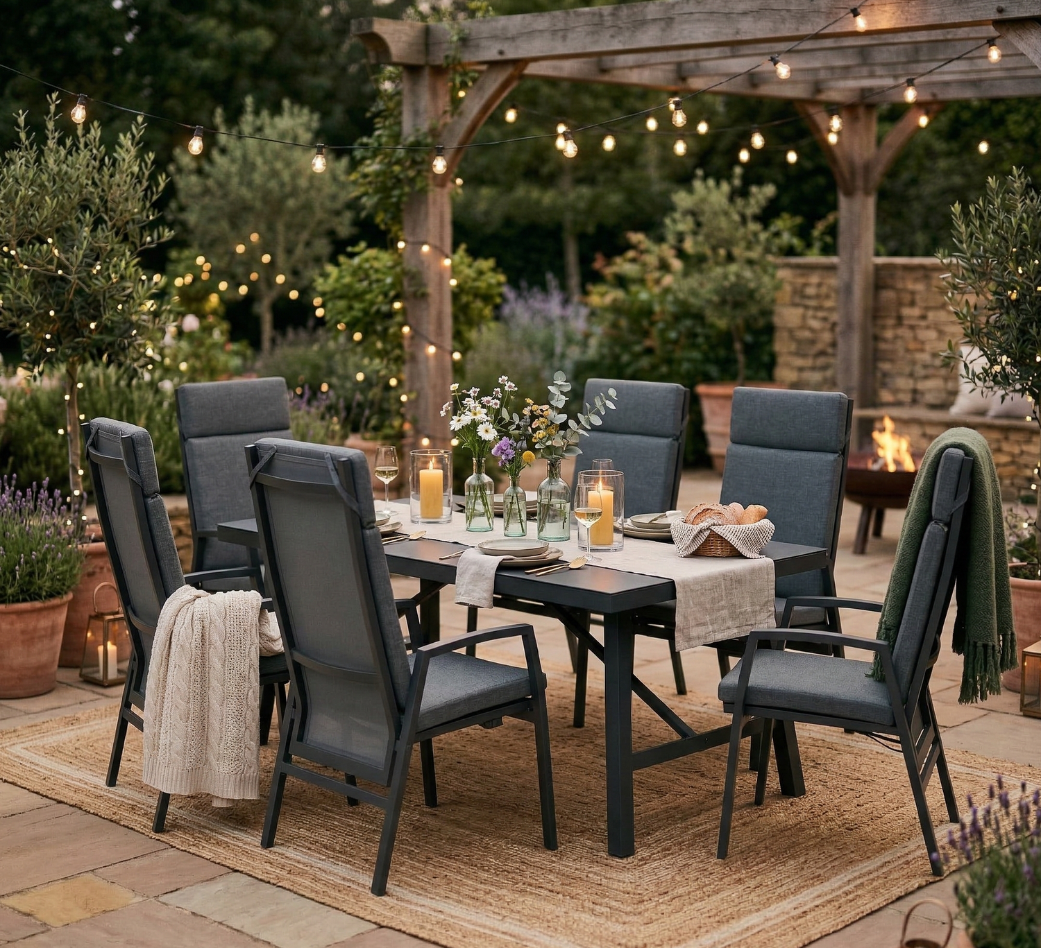 *JETZT VORBESTELLEN* Komfort und Design! 7 tlg. Aluminium Dining Move Set Arctic mit verstellbarer Rückenlehne