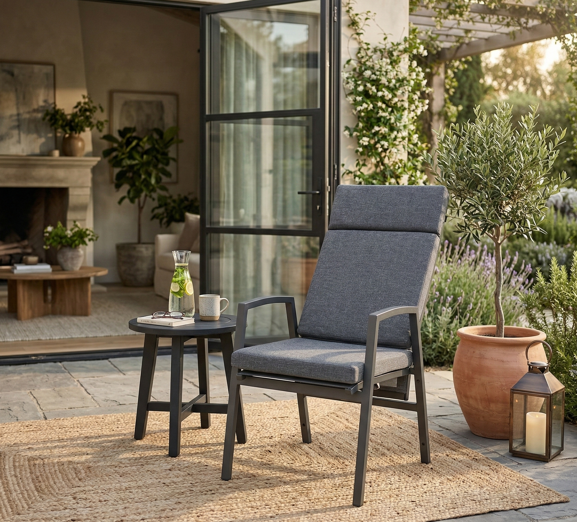 *JETZT VORBESTELLEN*   Superior Aluminium Dining Move Sessel Arctic anthrazit / Rücken verstellbar