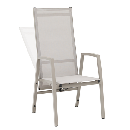 MADRI SET UND 2 x ARCTIC MOVE SESSEL - Alu / Polyrope Cord Dining Ecklounge Set Madri Deluxe 3in1 Funktion variabel stellbar absenkbare Armlehnen