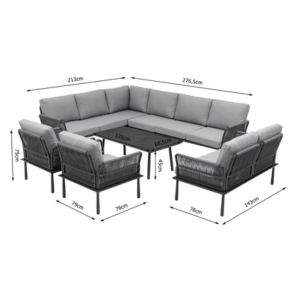 Schaffe deine Outdoor Oase! Exklusive Lounge Madri Nero / Wetterfest, Hochwertig &amp; Perfektion in ihrer schönsten Form