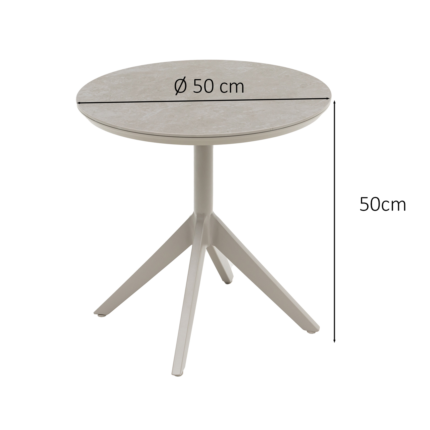 Premium Beistelltisch Madri  / Aluminium Gestell kombiniert mit Sintered - Stone Tischplatte