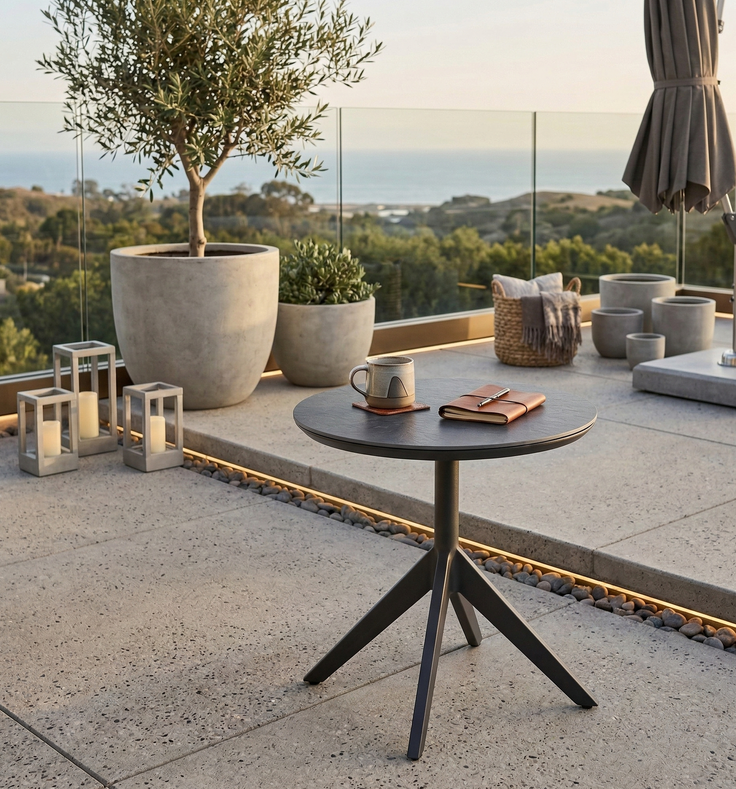 SUMMER SALE ☀️⛱️🏝️ Premium Beistelltisch Madri Nero / Aluminium Gestel – Mandalika Outdoor & Living Products GmbH