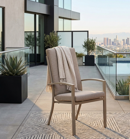 PREMIUM! Aluminium Dining Sessel Neapel natur / stapelbar