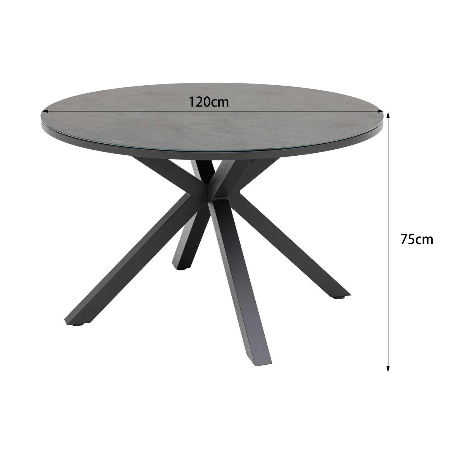 Aluminium Dining Tisch Manhattan rund Ø120cm
