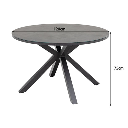Aluminium Dining Tisch Manhattan rund Ø120cm