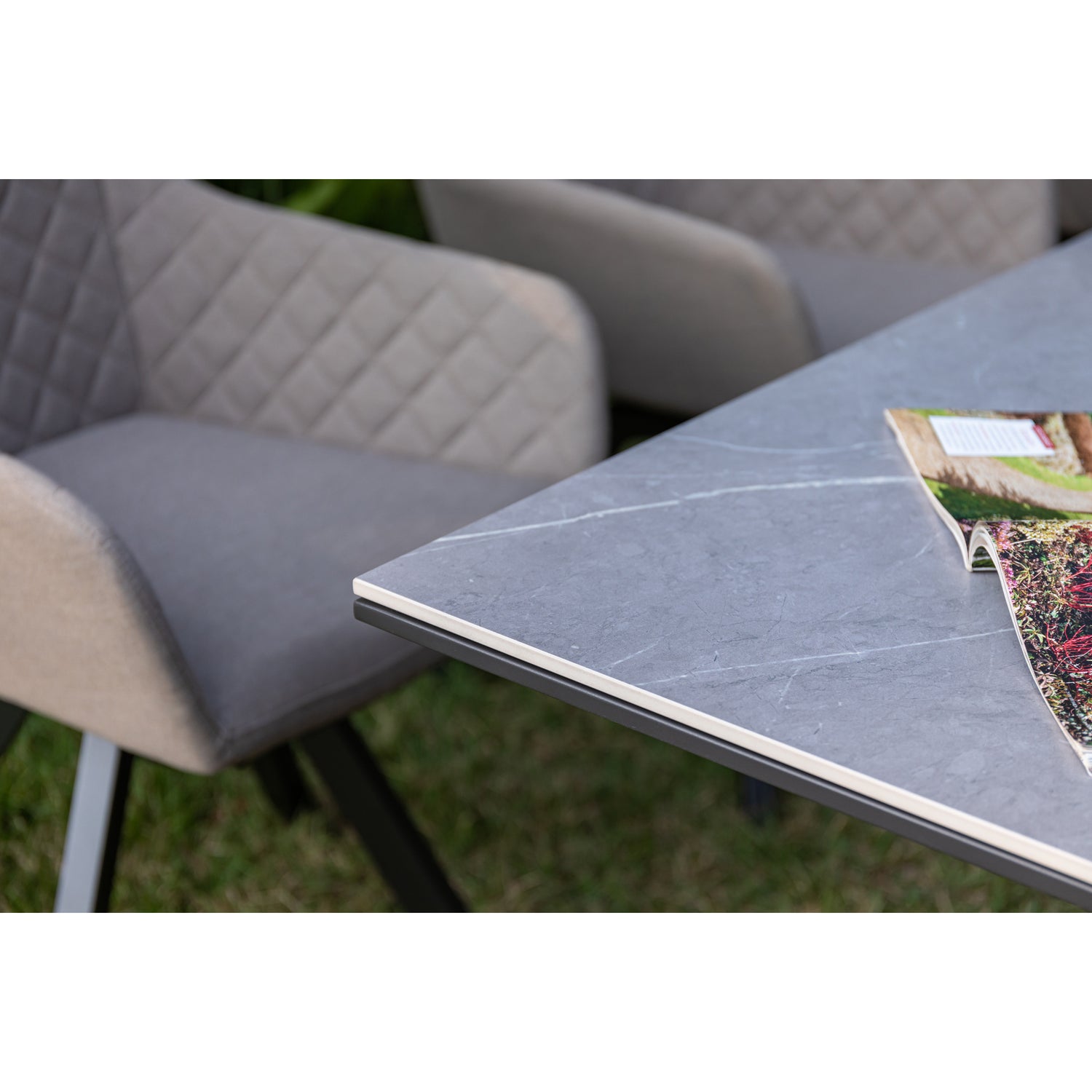 PURE LUXUS! 9 tlg Outdoor Dining Set Heritage + Avantage - bestehend aus: Tisch Avantage + 8 x Heritage Drehsessel 100% wetterfest LIKA-TEX® Bezug Sand / Essgruppe
