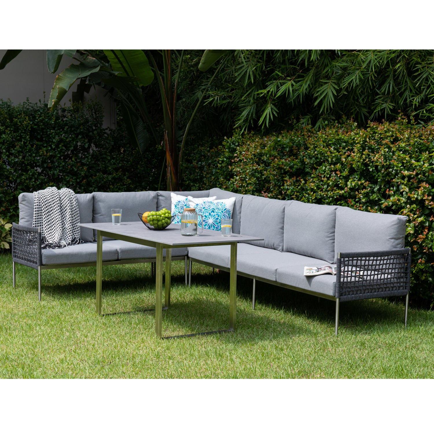 Edelstahl Dining Eck Lounge Set Vogue