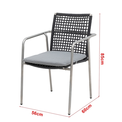 Premium Edelstahl / Rope Sessel Vogue, edel &amp; gemütlich