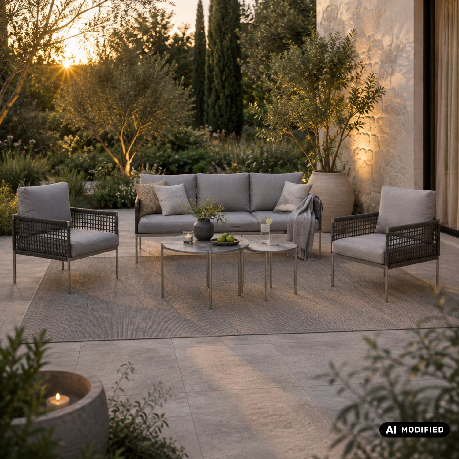 ☀️⛱️🏝️ DEAL OF THE WEEK ☀️⛱️🏝️  Premium Gartenmöbel Set Edelstahl / Rope Lounge Set Vogue