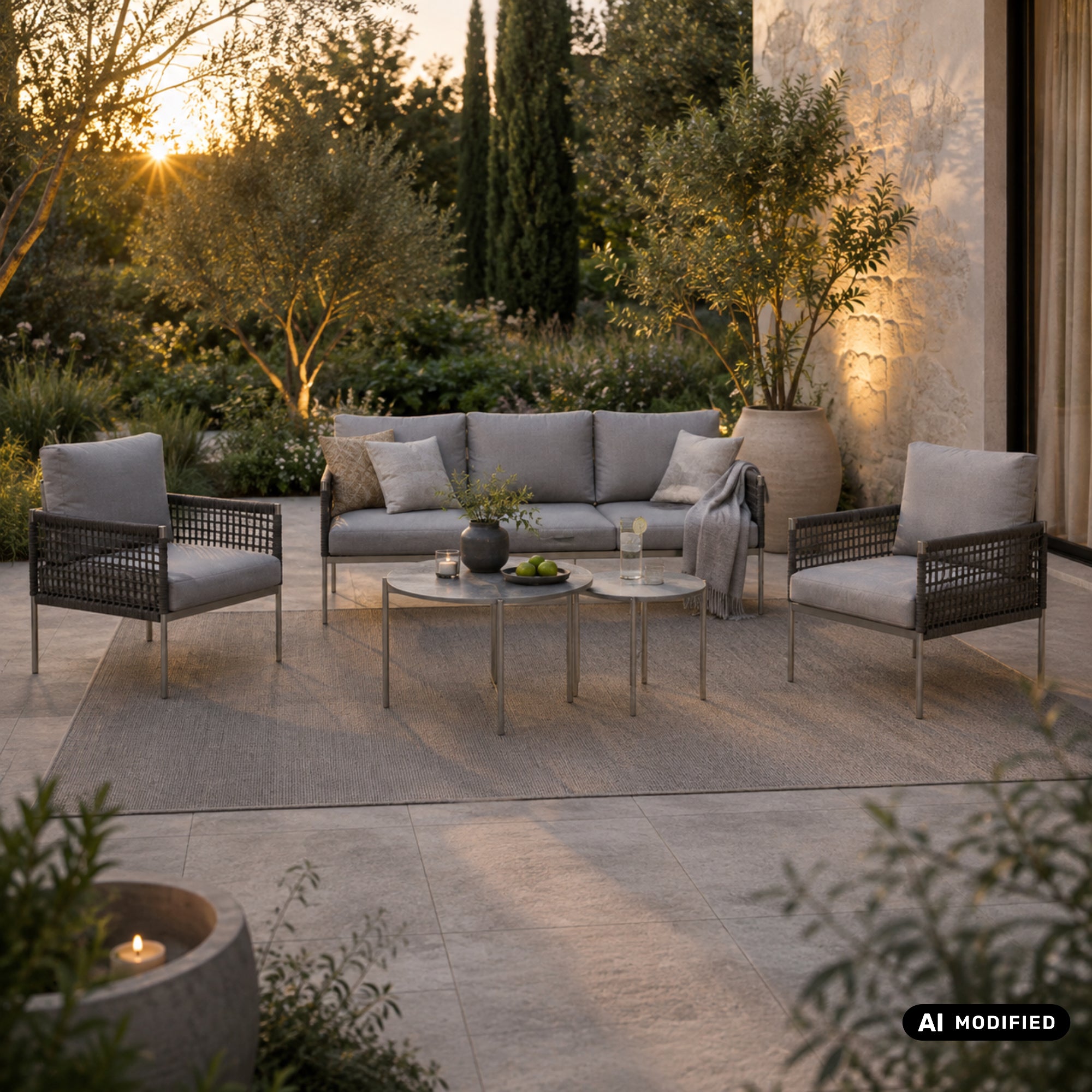 ☀️⛱️🏝️ DEAL OF THE WEEK ☀️⛱️🏝️  Premium Gartenmöbel Set Edelstahl / Rope Lounge Set Vogue