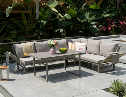 EXKLUSIV! Dining Ecklounge Set Madri Deluxe 3in1 Funktion variabel stellbar absenkbare Armlehnen