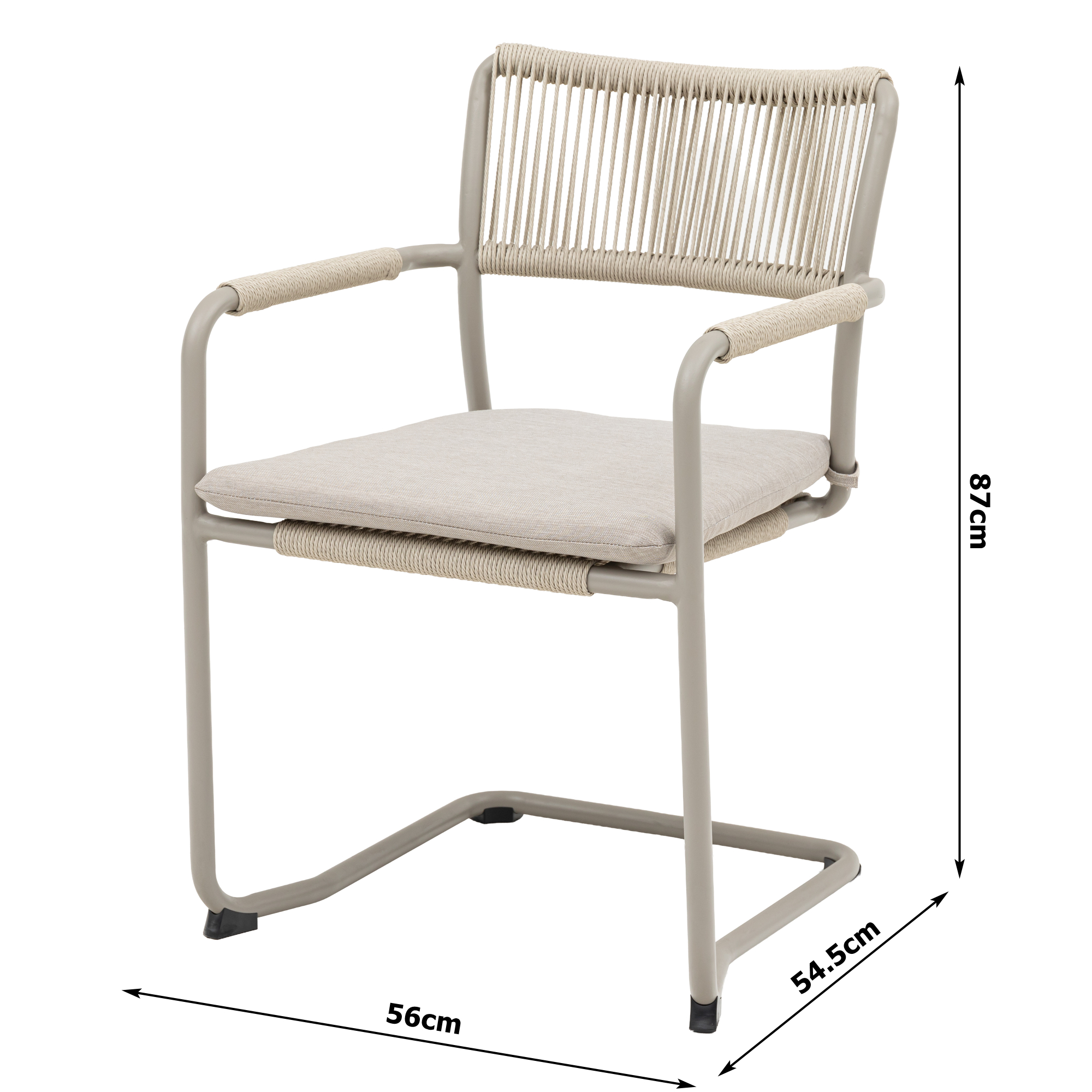 Dining Schwingersessel Madri Polycord Rope creme/beige