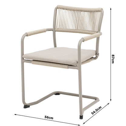 Dining Schwingersessel Madri Polycord Rope creme/beige