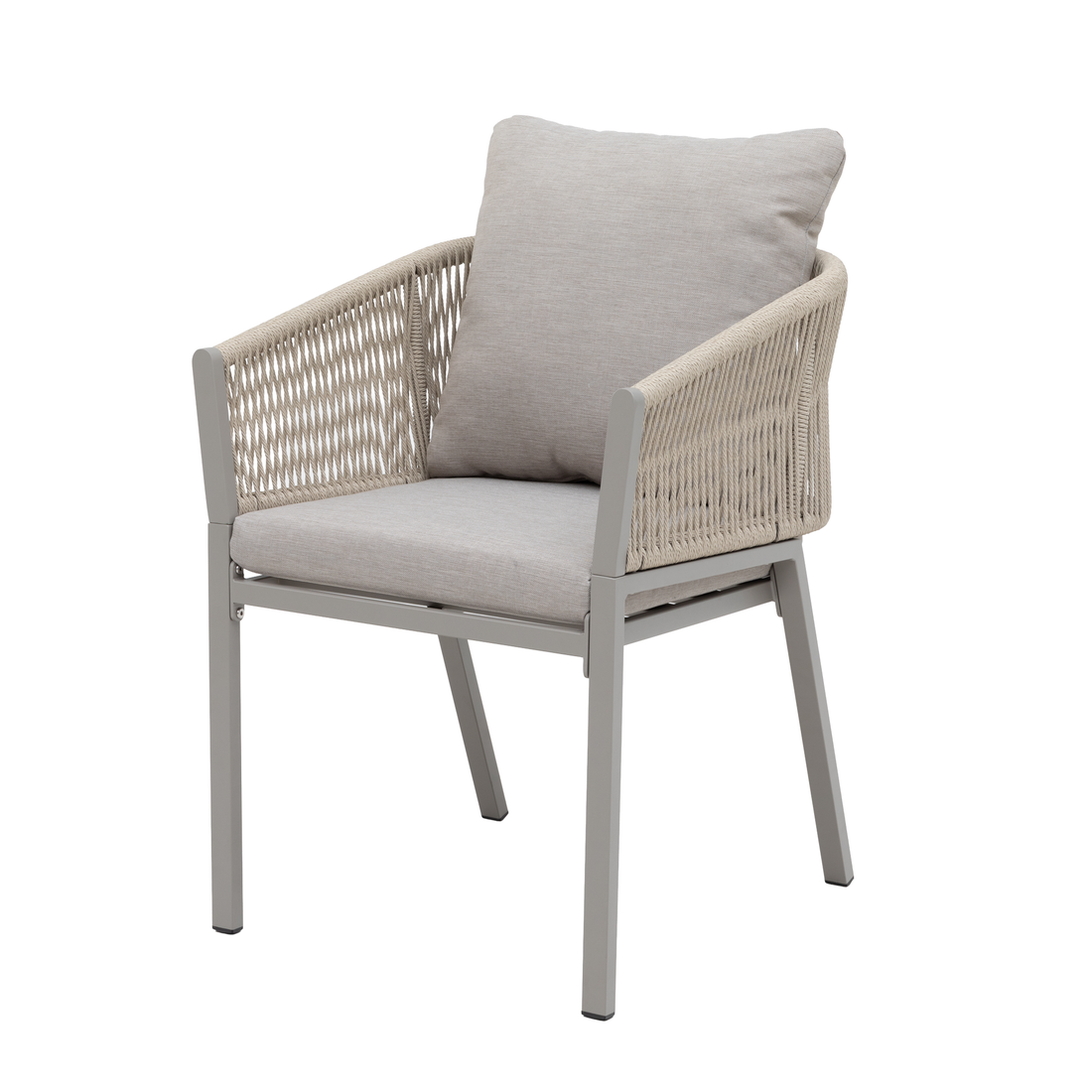 Aluminium / Polycord Rope Dining Sessel Madri (creme/beige)