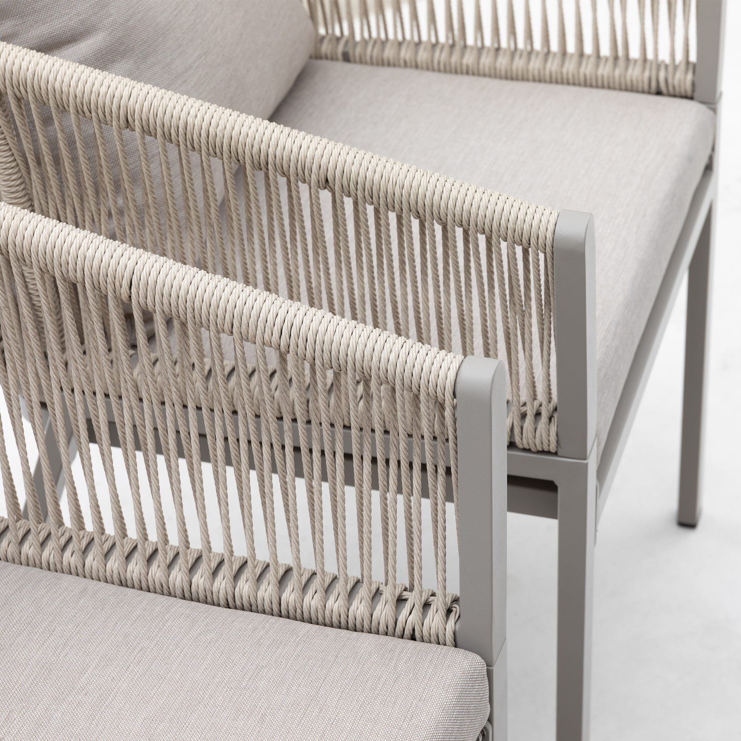 Aluminium / Polyrope Cord Dining Sessel Madri (creme/beige)