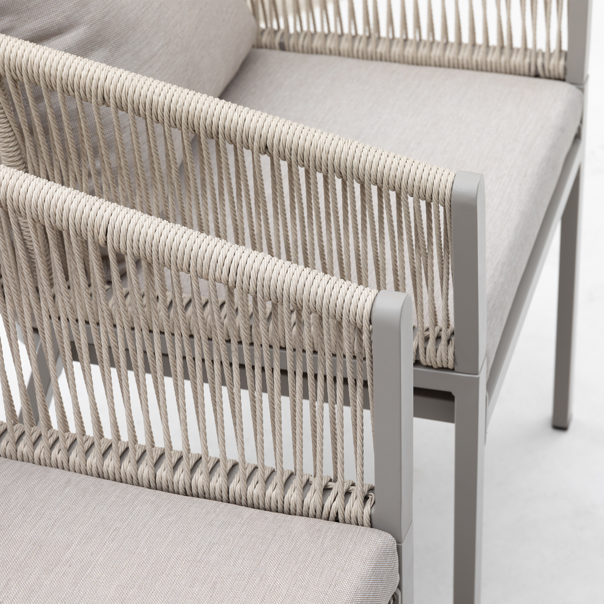 Aluminium / Polyrope Cord Dining Sessel Madri (creme/beige)