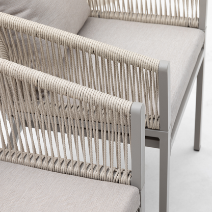 Aluminium / Polyrope Cord Dining Sessel Madri (creme/beige)