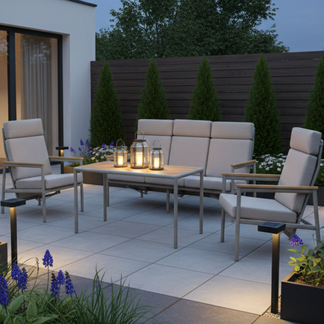 Alu Dining Lounge Move Set Solea mit verstallbarem Rücken mit Gasdruckfeder