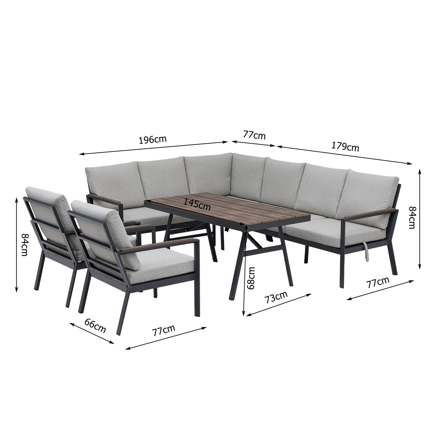 SUMMER SALE ☀️⛱️🏝️   Gartenmöbel Lounge Set Royal Oak anthrazit