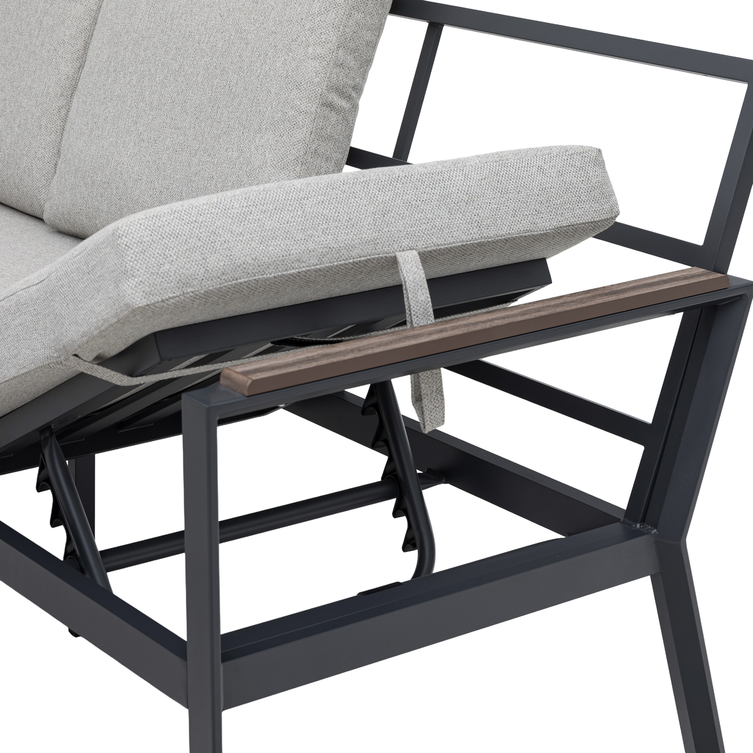 XL Aluminium / Nonwood Dining Lounge Set Royal Oak anthrazit / natur grau